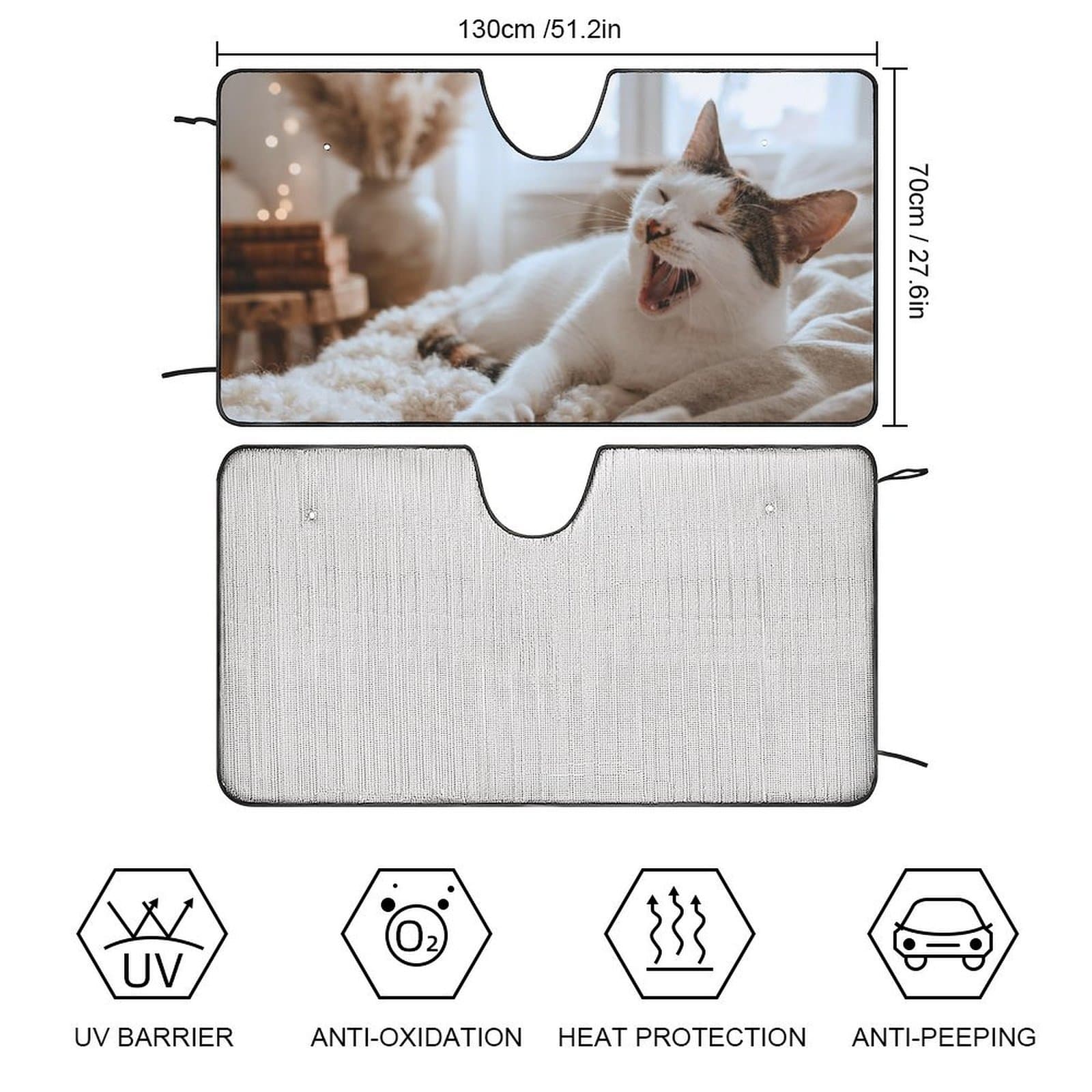 Reflective Car Windshield Sunshade - UV Protection Blocks 99% Sunlight, Keeps Your Vehicle Cool & Dashboard Protected view 2