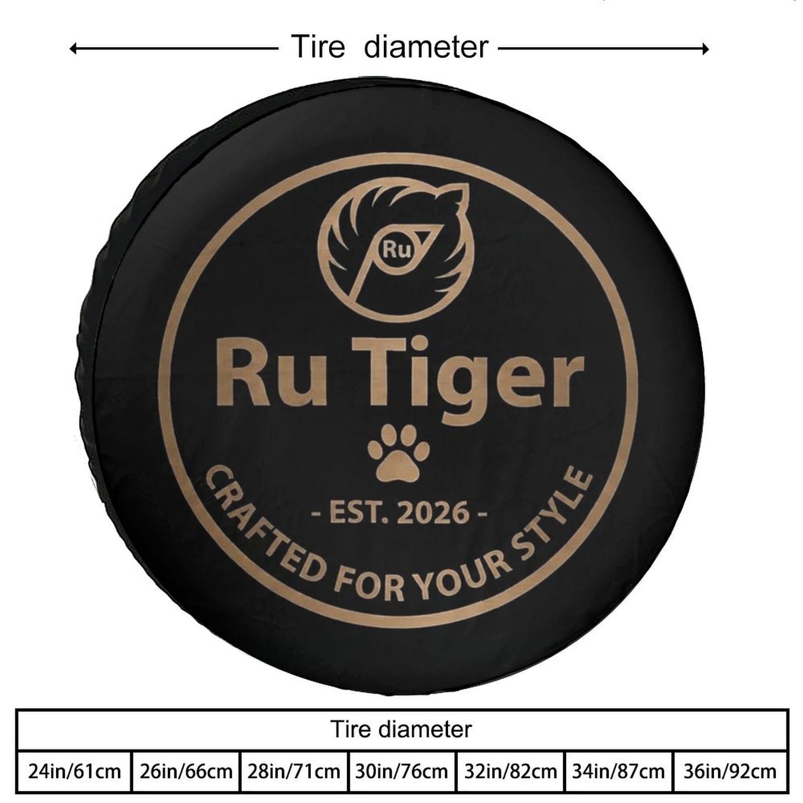 Oxford Cloth Tire Cover – Heavy Duty Waterproof & UV Protection, All-Weather Car Tire Protector, Premium Anti-Scratch Cover for Daily Use & Road Trips view 2