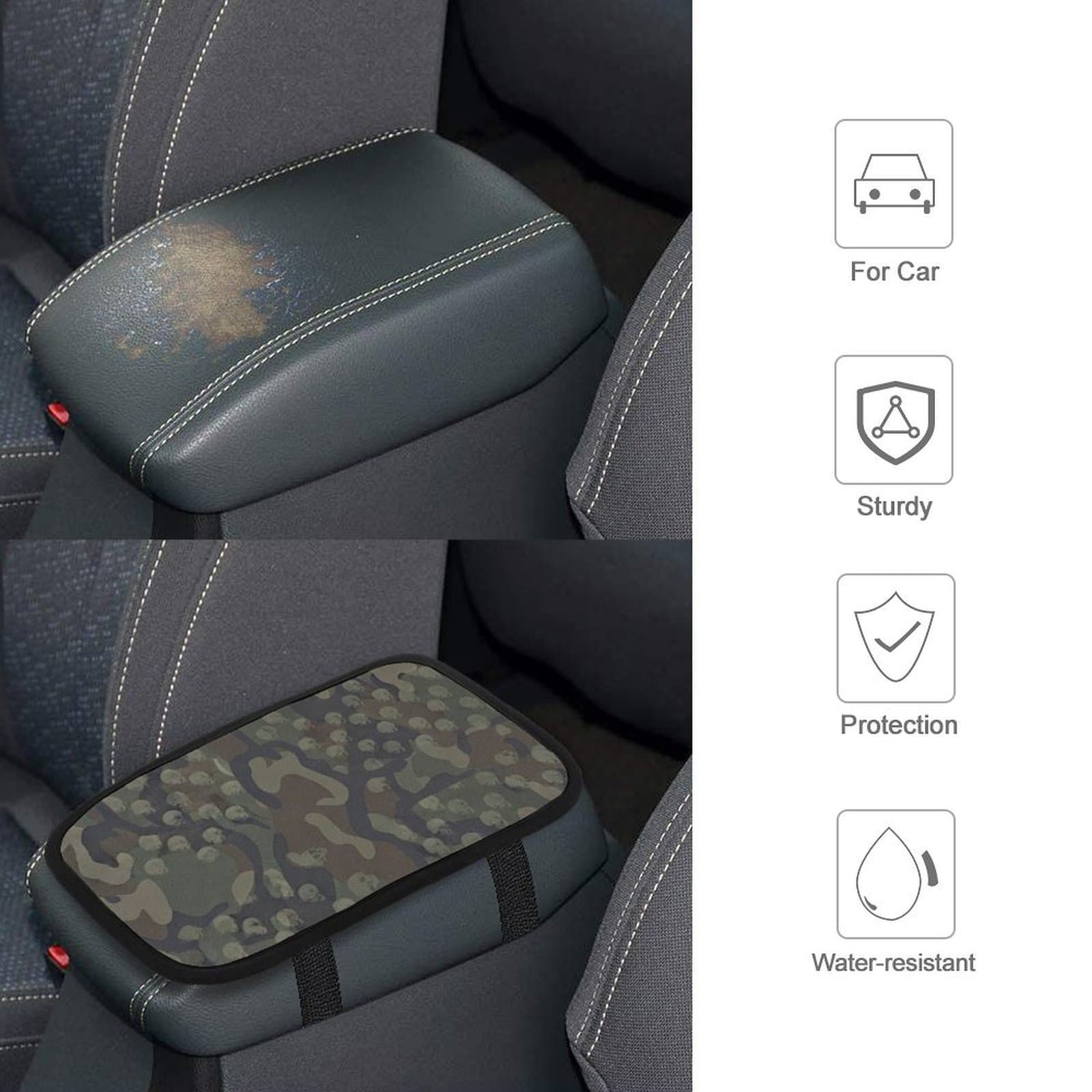 Premium Car Armrest Cushion Pad - Anti-Slip Console Cover with Memory Foam for Ultimate Driving Comfort & Protection view 4