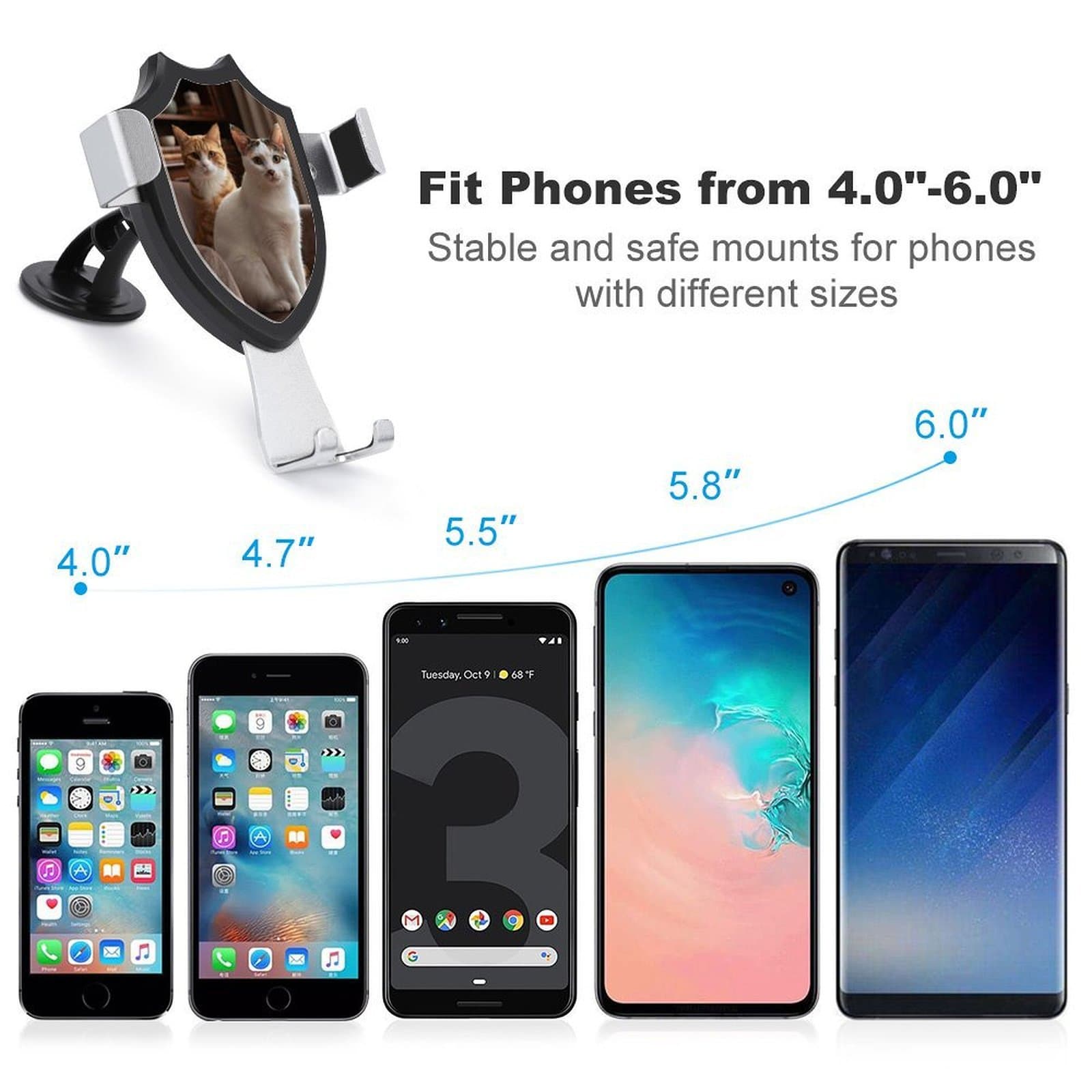 Car Phone Mount - Secure Anti-Slip Grip, One-Hand Operation | Universal Dashboard & Windshield Phone Holder for All Smartphones — studio