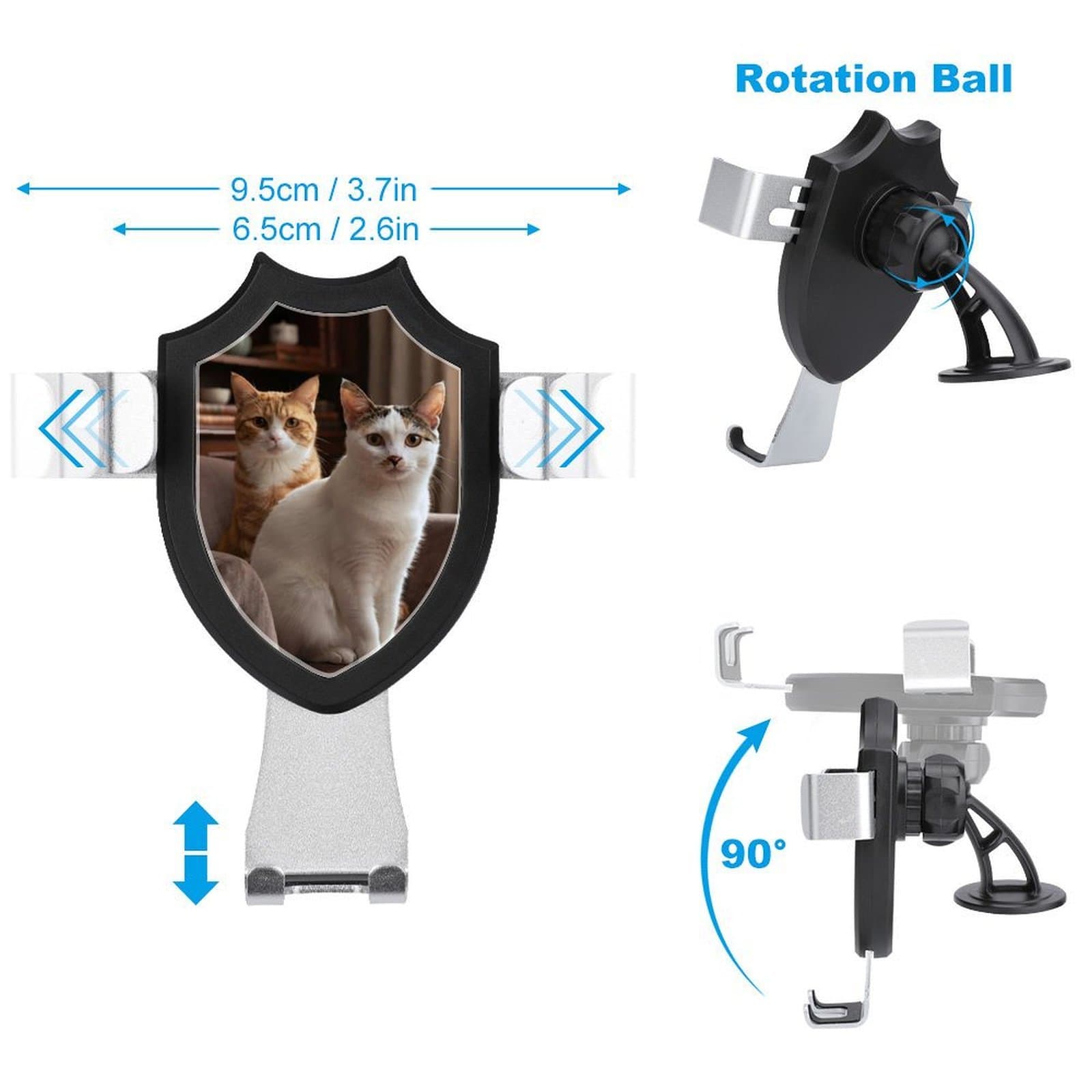 Car Phone Mount - Secure Anti-Slip Grip, One-Hand Operation | Universal Dashboard & Windshield Phone Holder for All Smartphones — studio